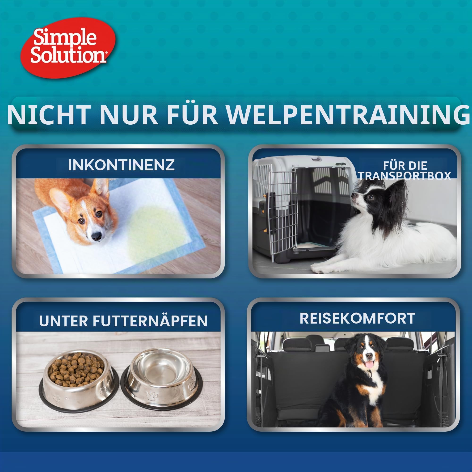 Simple Solution Absorbierende Premium Hunde- und Welpentrainingspads - Packung mit 100 Stück