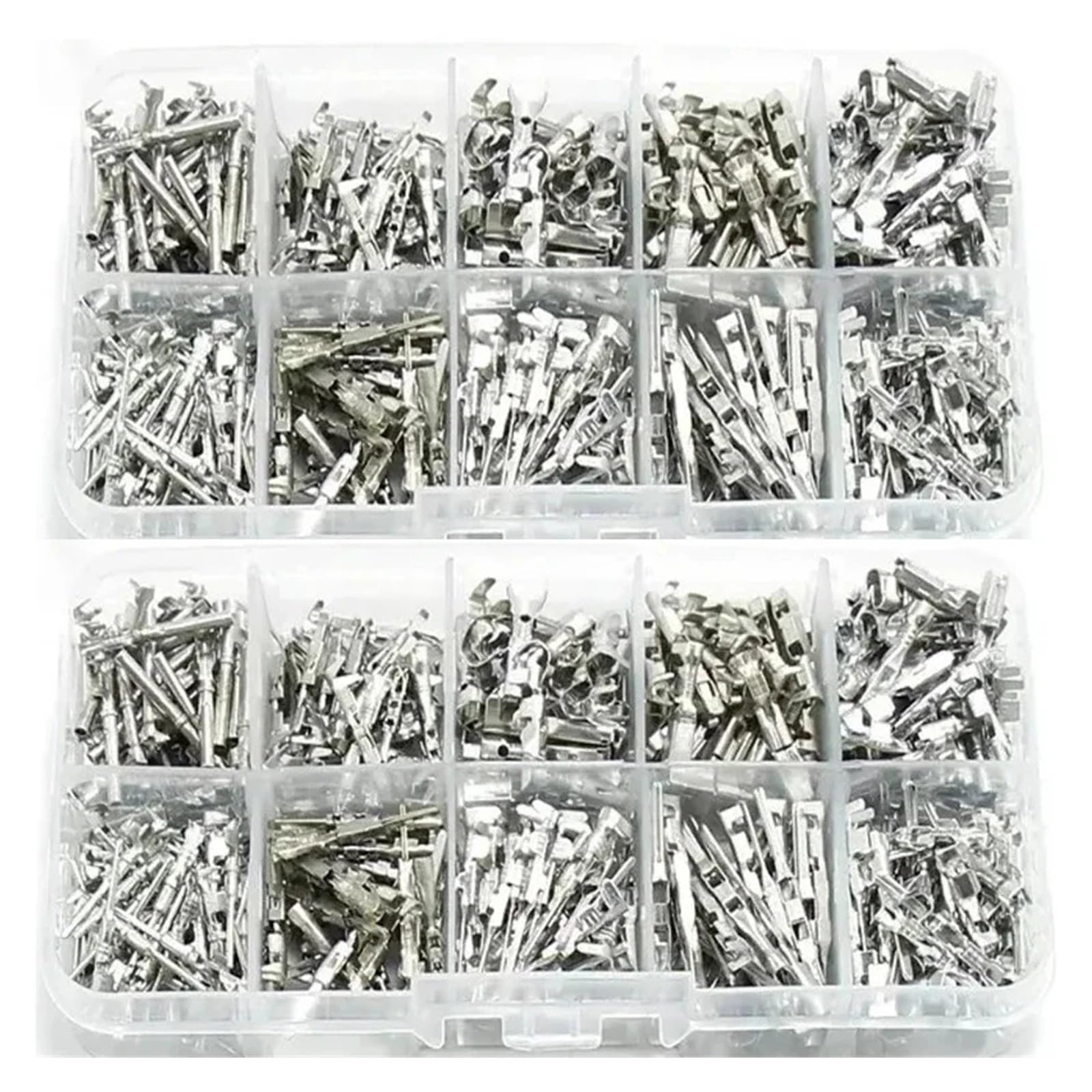 Assortimento di 290 connettori terminali piatti per auto, set di terminali per cavi in scatola.