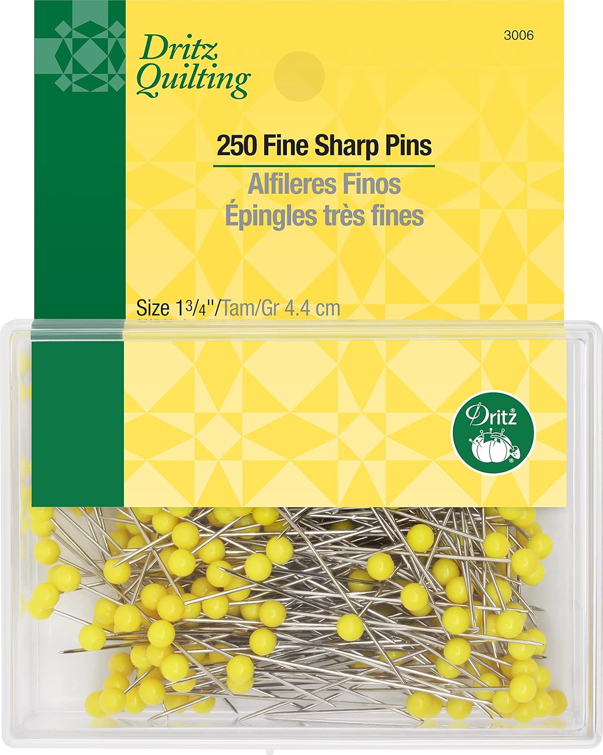 Dritz 3006 Fine Sharp Pins, 13/4Inch (250Count)