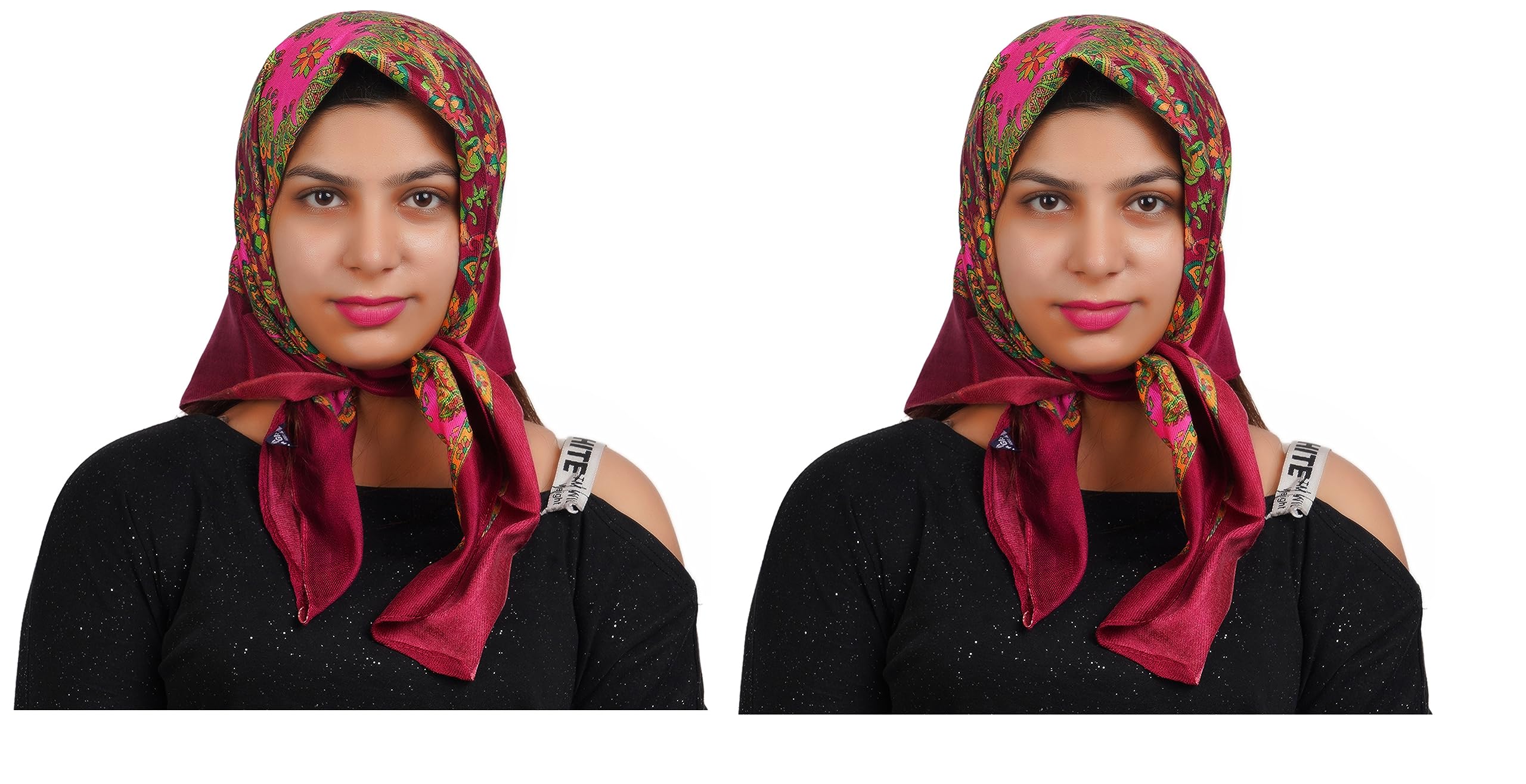 Scarf for Women Winter Woolen Lightweight Fashion Scarves, Wrap in Print Floral Pattern_Pack Of 2-image-45