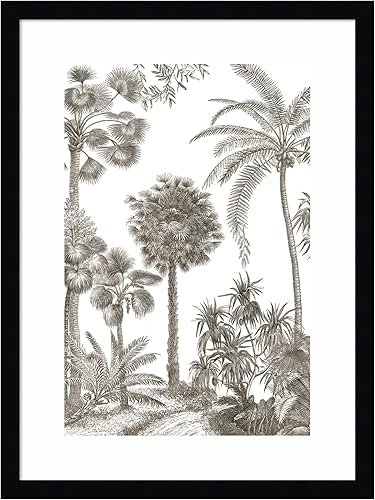 Miniatura 9 de Amanti Art Lienzo decorativo para pared enmarcado de 24 x 18 pulgadas, diseño de oasis de palma I de Wild Apple, arte de pared tropical, decoración