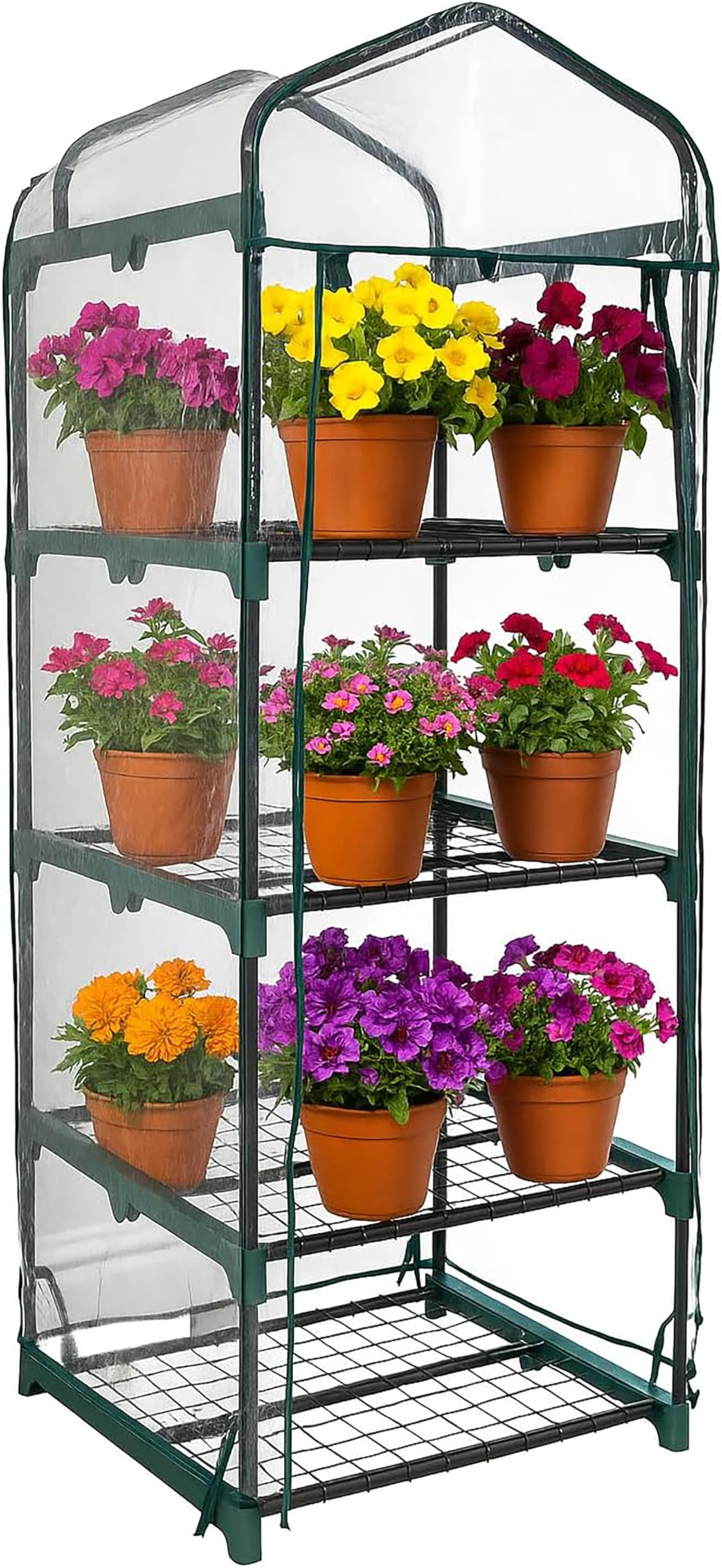 PRADICHI 4 Tier Greenhouse for Indoor & Outdoor Gardening | Sturdy Steel Frame & Clear PVC Cover | Perfect for Growing Vegetables, Flowers, Herbs, and Seedlings โ image 1