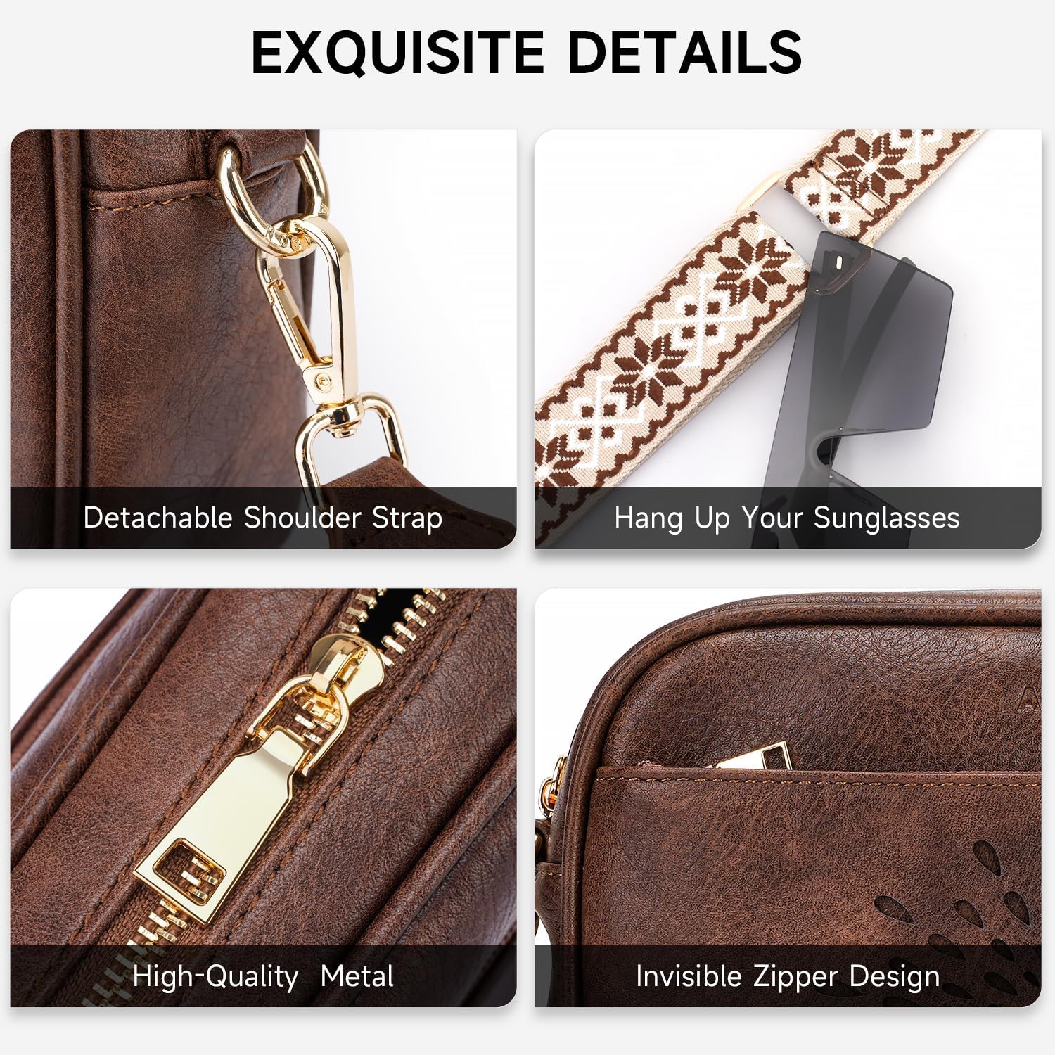 APHISON Quilted Crossbody Bags for Women Trendy,Vegan Leather Small Crossbody Purses Shoulder Handbags with Adjustable Strap - Image 5