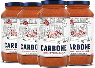 Carbone Classic Vodka Pasta Sauce | World Famous Signature Recipe | Slow-Cooked with 100% Italian Tomatoes | Vegetarian, Gluten Free, Low Carb, Keto Pasta Sauce, 24 Fl Oz (Pack of 4)