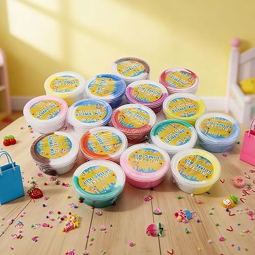 Miniatura 3 de 16 Pack Two-Toned Butter Slime Kit,DIY Educational Slime Toys Super Soft and Non-Sticky Toy for Gilrs.Party Favor for Kids Girls & Boys 6 7 8 9 10