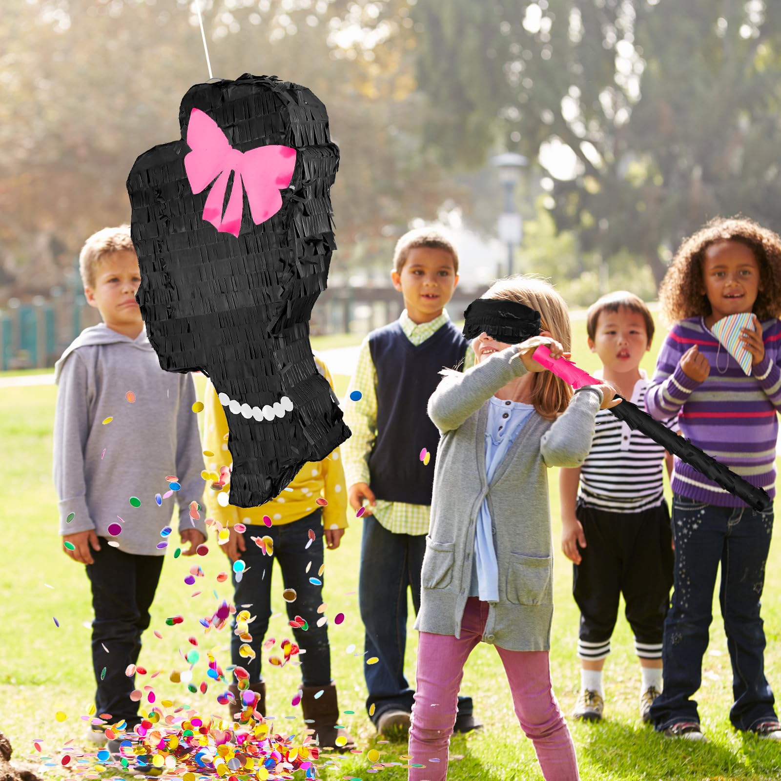 3D 19.7 Inch Pinatas for Birthday Party Colorful Pinata with Stick, Blindfold, Confetti for Kids Girls Boys Birthday Baby Shower Party Supplies (Girl)