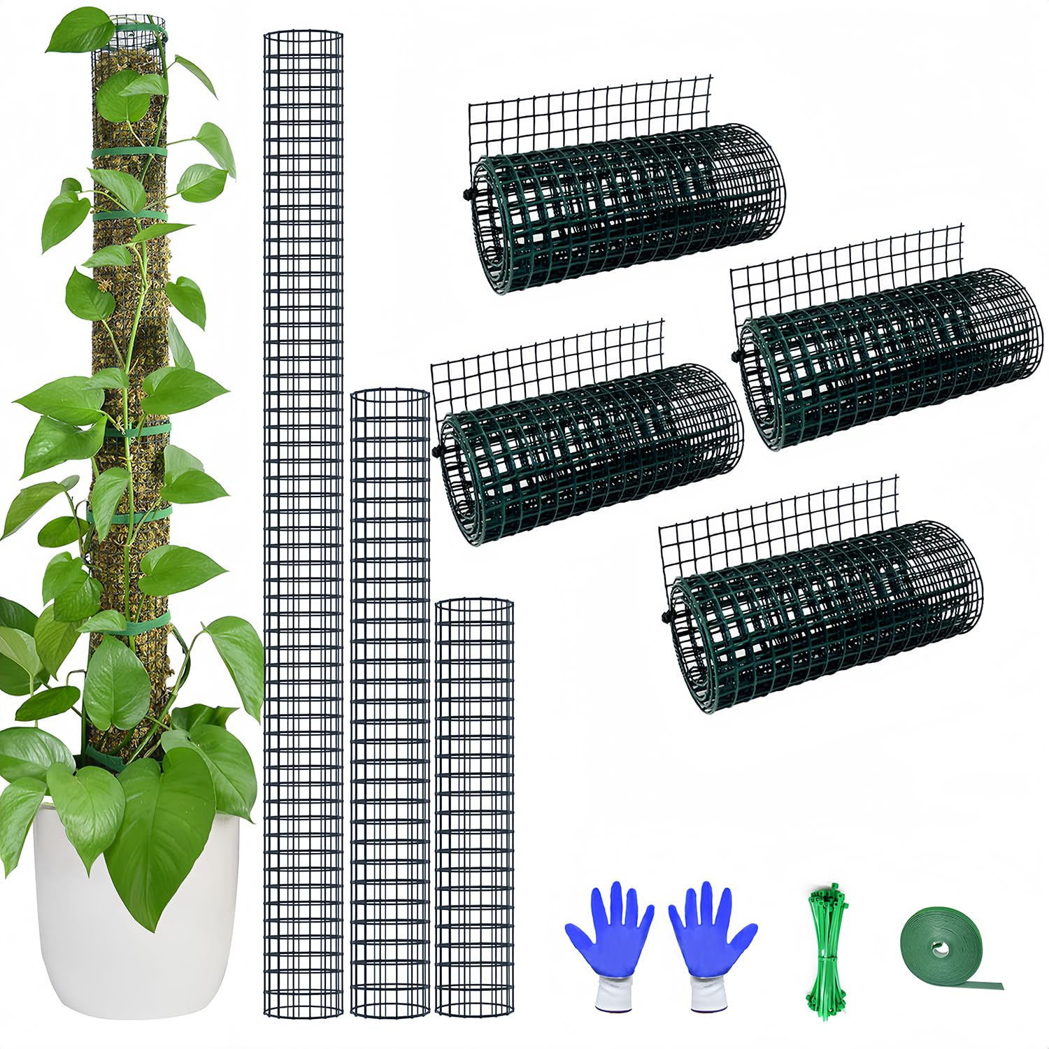 Moss Stick DIY Kit, 4M Metal Moss Stick for Monstera Plants, 4