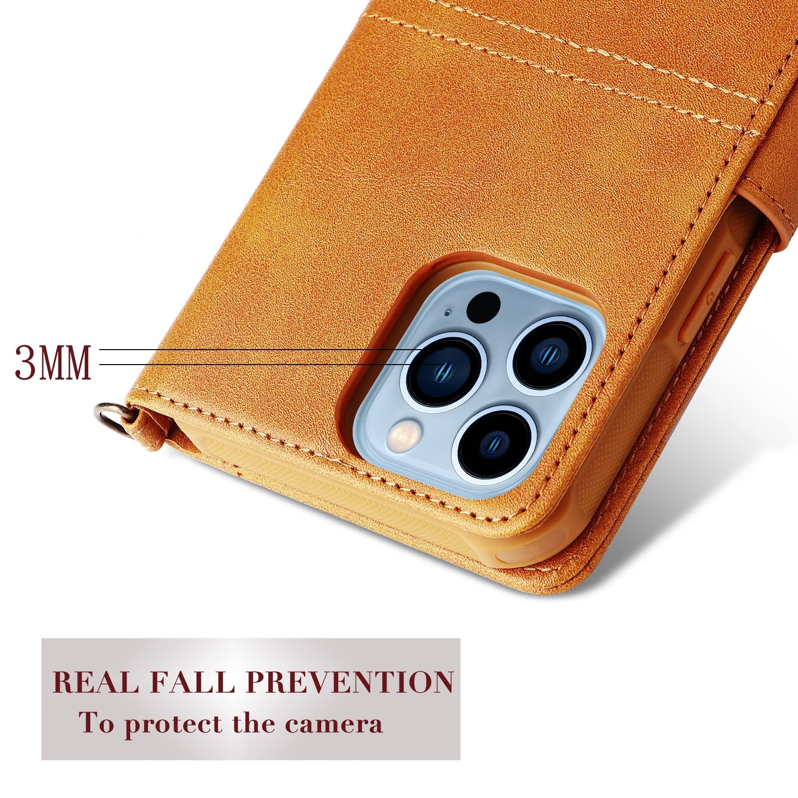 Cover per iPhone 13 PRO Max/13 Pro/13/13 Mini, Custodia Protettiva Staccabile, Custodia in Pelle per Portafoglio o Cover Posteriore Sottile,Blu,13 6.1''
