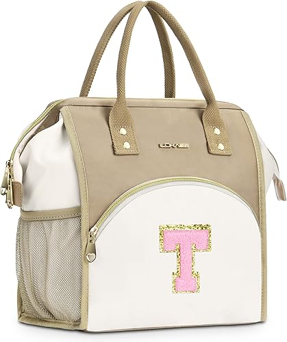 UTOTEBAG Lonchera con iniciales para mujeres, adolescentes y niñas, lonchera para adultos, contenedor refrigerante para el trabajo de picnic,