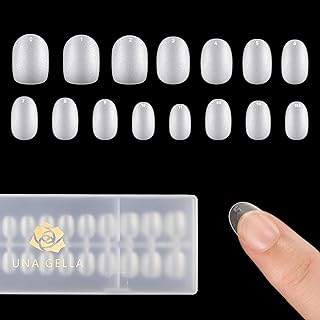 UNA GELLA Extra Short Round Nails Tips 360pcs 15 Sizes Press on Nails Base Tips Short Oval False Fake Tips Full Matte for Full Cover Nails Short Round Pre-shape For Nail Extension DIY Salon Soft Gel Tips