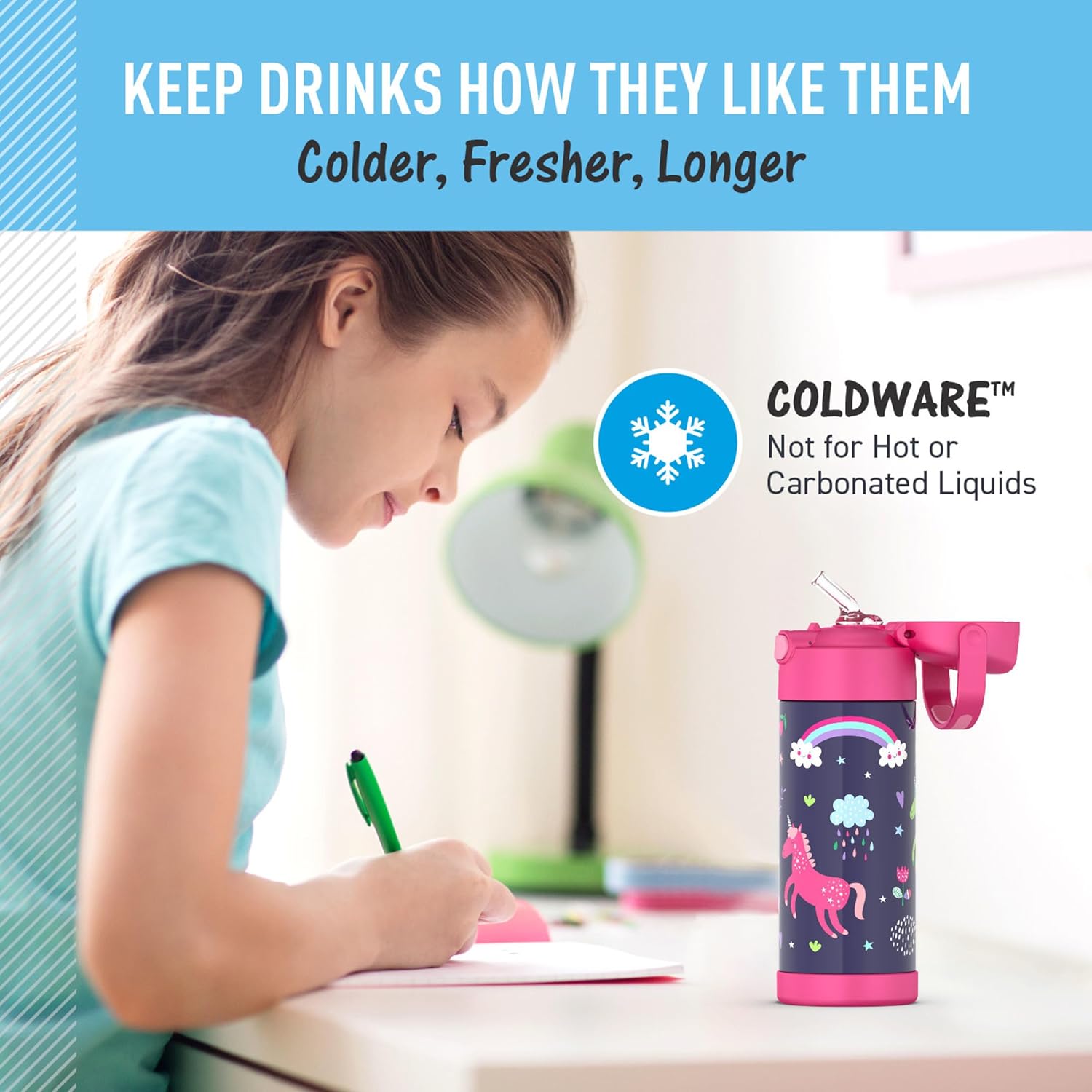 THERMOS FUNTAINER 14 Ounce Insulated Bottle Replacement Straws, 2 Straws - Image 5