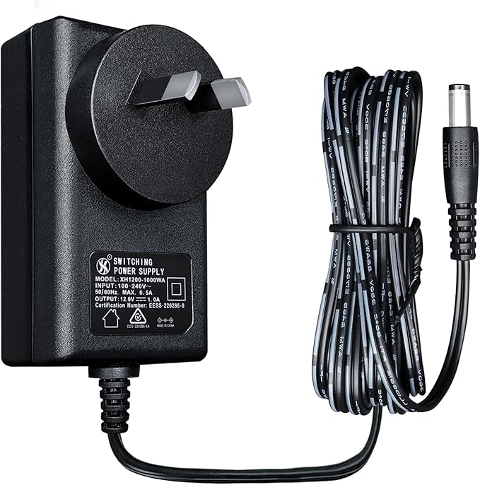 12V 0.5A/500mA 1.8M Long Power Supply Adapter, AC 100-240V To DC 12V 0