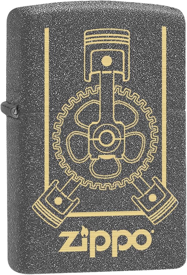 Zippo Lighter: Engraved Engine - Iron Stone 79149