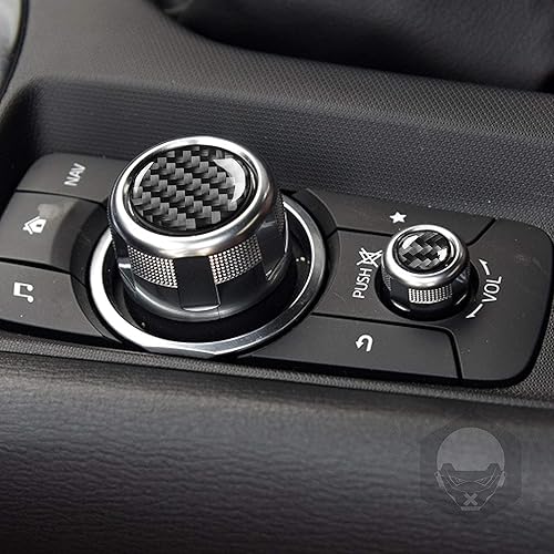 Vista 4 de RRX Cubierta de perilla multimedia central para coche, botón de controlador multimedia, adhesivo para consola central, accesorios interiores