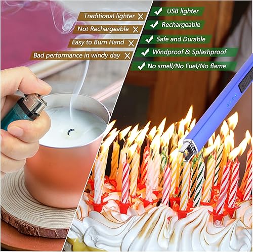 Miniatura 4 de MEIRUBY Encendedor eléctrico de velas, relleno de calcetín de Navidad, regalos para mujeres, mamá, hombres, esposa, hermana, recargable por USB,