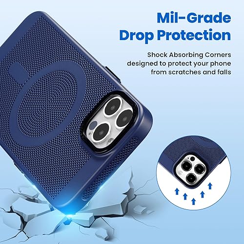 Miniatura 7 de ZCDAYE Funda magnética para iPhone 13 Pro Max, funda de malla hueca 3D para teléfono con disipación de calor compatible con Magsafe, funda de