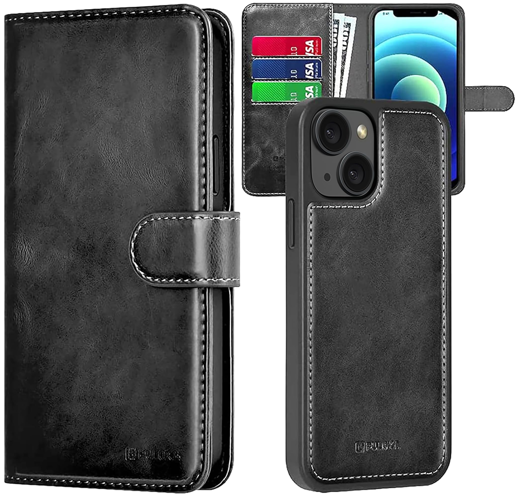 See full amazon price history chart for PULOKA - 2 in 1 Flip Cover for iPhone 15 - Protective Case with Card & Cash Pockets - Detachable Flip Case, Kickstand & Magnetic Closure - Profesional & Premium Leather Finish Look -Black PULOKA - 2 in 1 Flip Cover for iPhone 15 - Protective Case with Card & Cash Pockets - Detachable Flip Case, Kickstand & Magnetic Closure - Profesional & Premium Leather Finish Look -Black (B0CJ9L31PR) Amazon Price History, Amazon Price Tracker