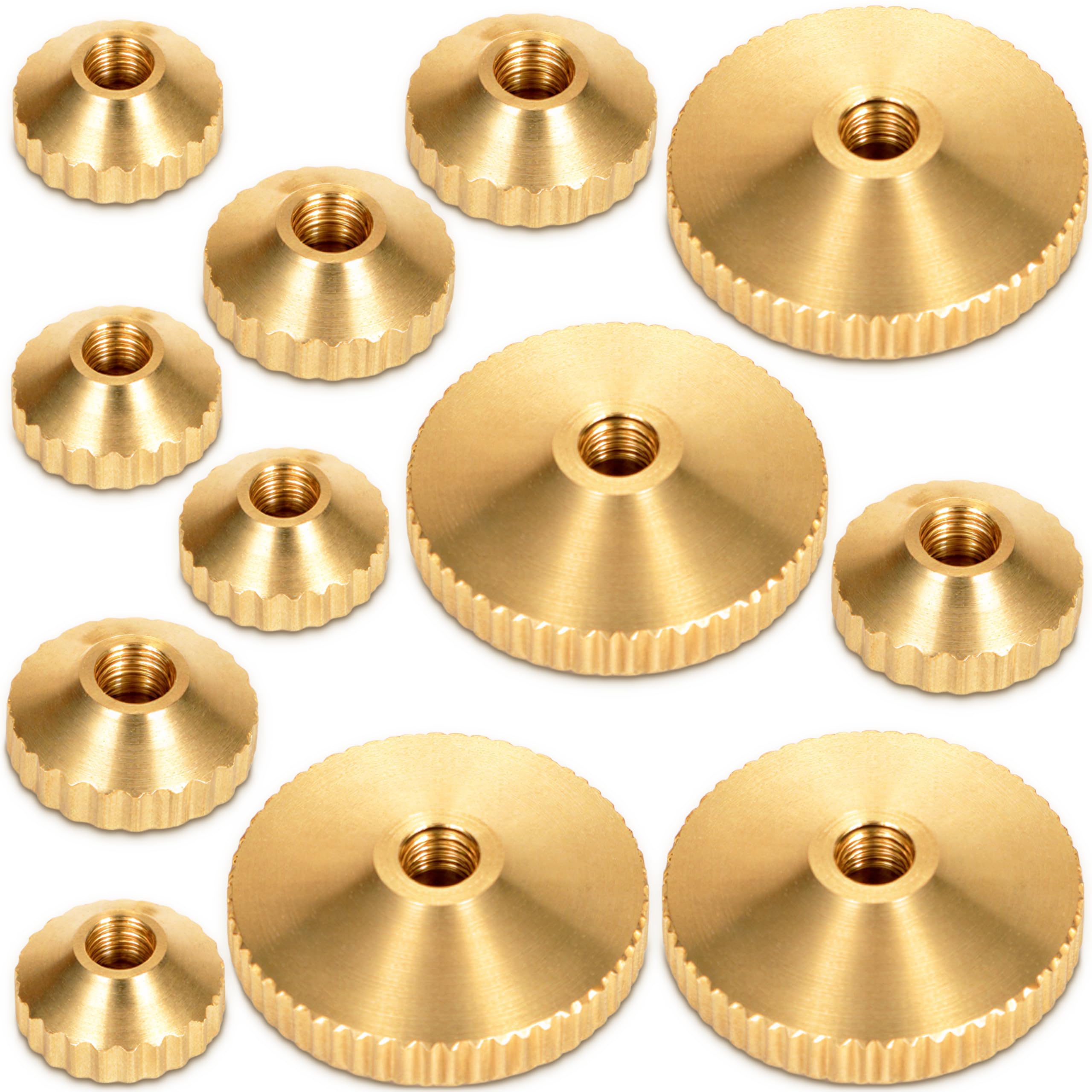 12 Pcs Brass Clock Hand Nut Assortment, 5/6/10mm, Replacement for Clock Hand, Grandfather Wall Mantel Clock