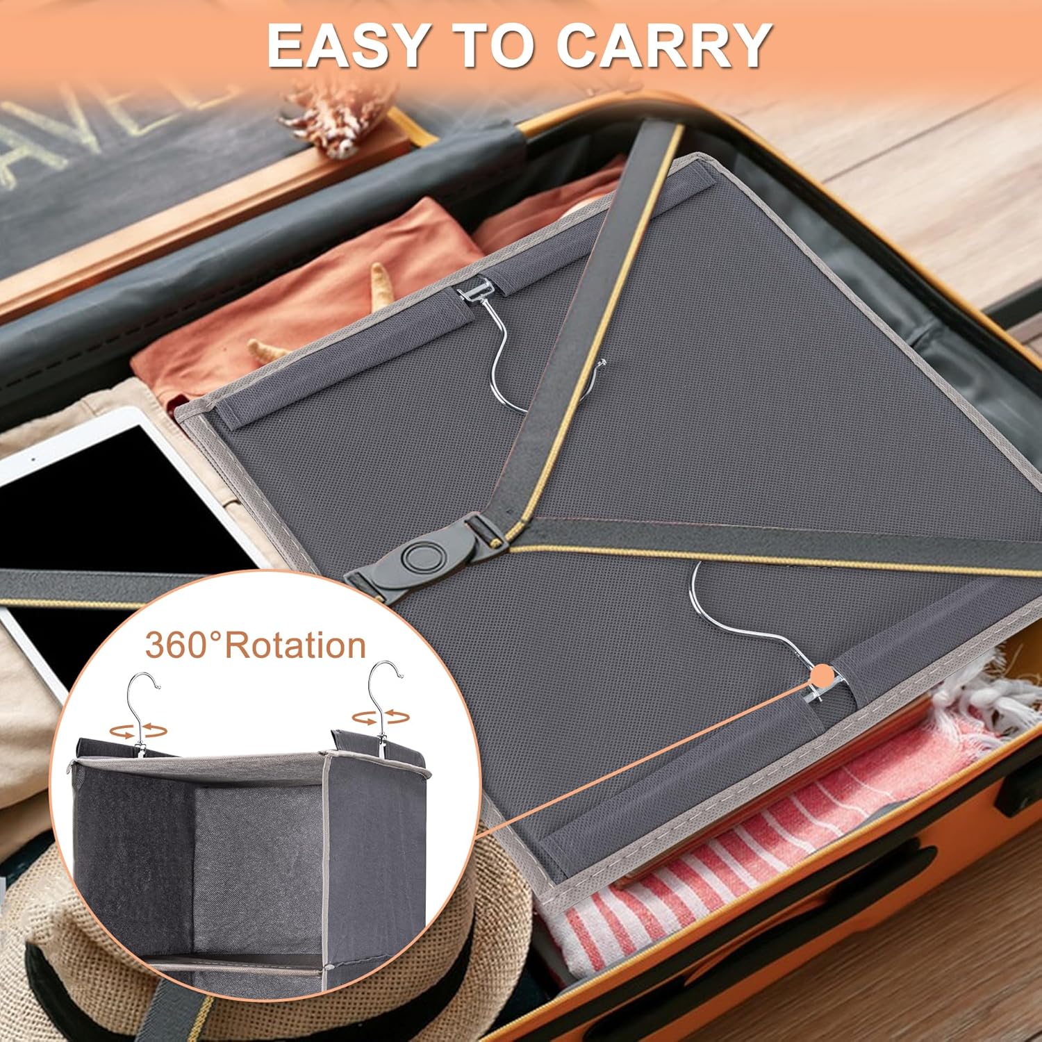 Effortless Closet Chaos: BOOMIBOO Foldable Organizer with Shelves and Pockets
