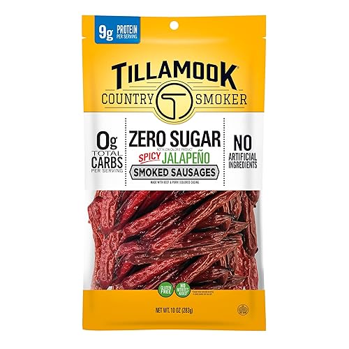 Tillamook Country Smoker Keto Friendly Zero Sugar Smoked Sausages, Spicy