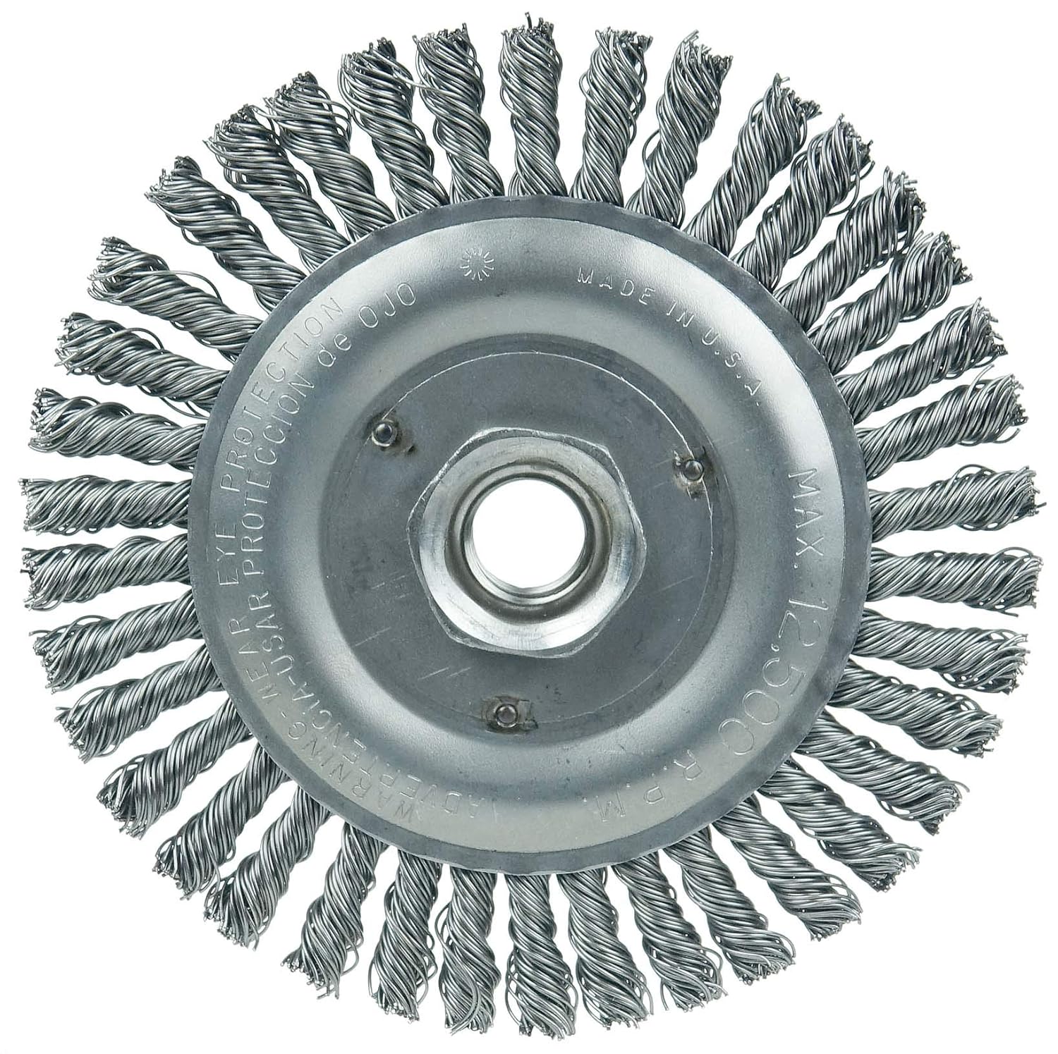 Weiler 36295 Wolverine 5" Knot Wire Wheel, Stringer Bead Twist, 0.020" Steel Fill, 5/8"-11 UNC Nut, Made in The USA (Pack of 5)