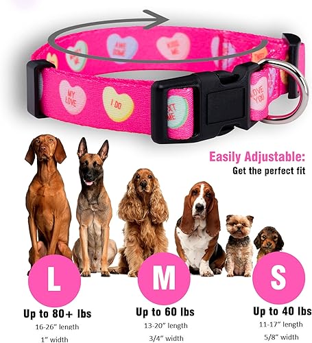 Miniatura 3 de Collar de perro con diseño de corazón para el día de San Valentín, de Native Pup, L, Candy Hearts