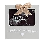 Kate & Milo Baby Sonogram Photo Frame, I Can\'t Wait To Meet You Ultrasound Keepsake, Ideal Pregnancy Announcement, Nursery Dcor, Girl and Boy Gift, Gray