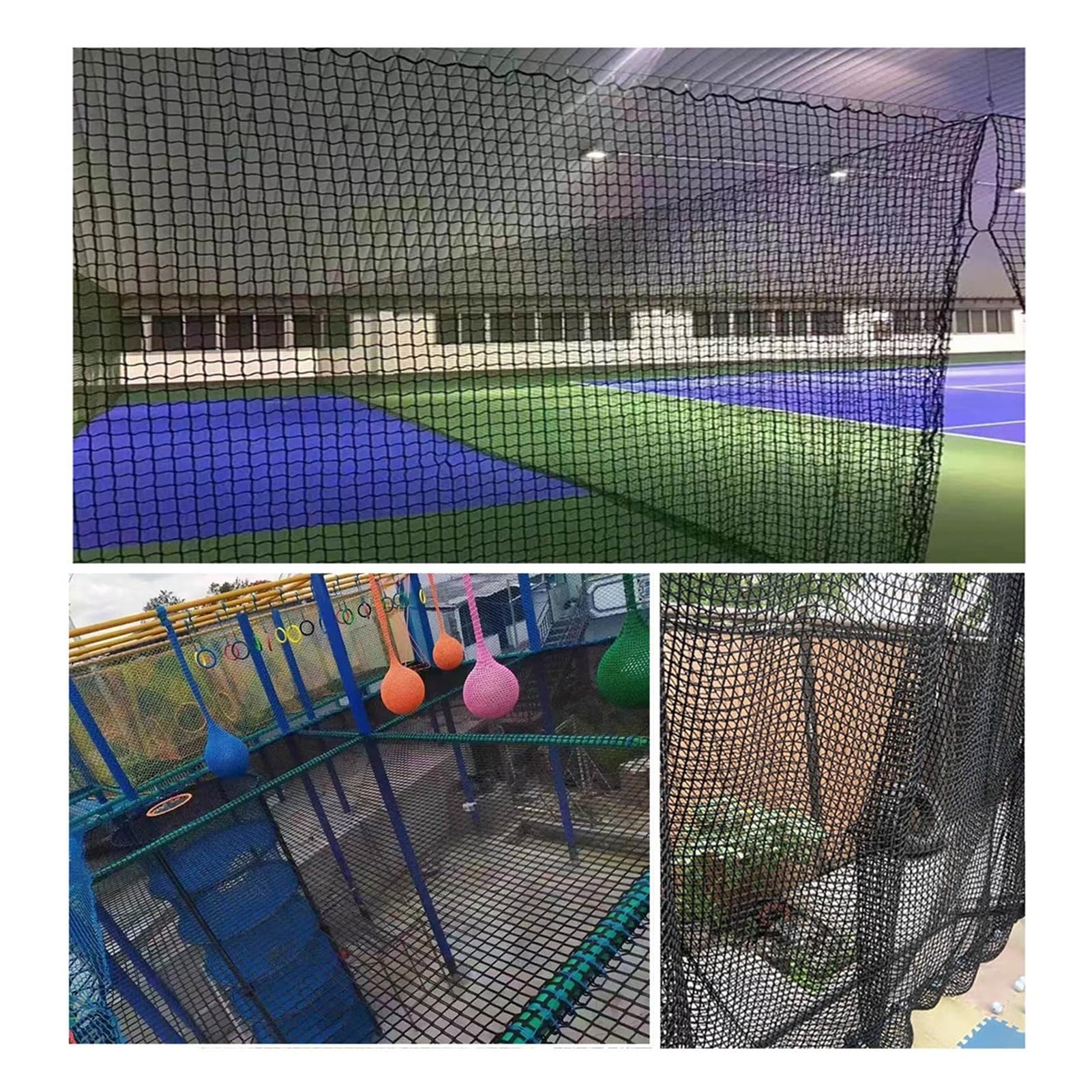 Hochfestes, knotenloses Polyester-Sicherheitsnetz für Spielplatz und Sportplätze, langlebiges Umrandungsnetz, 1 x 4 m, verbesserte Sicherheitslösungen