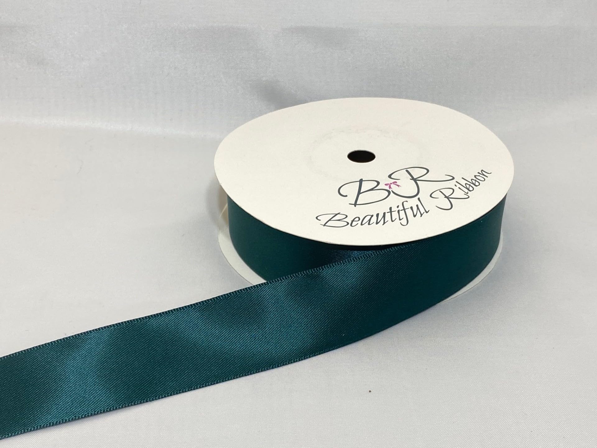 1 Full Roll Reel of 25mm Satin Ribbon 25 metres Forest Dark Green Double Sided 25 mm 2.5cm 1" 1 Inch
