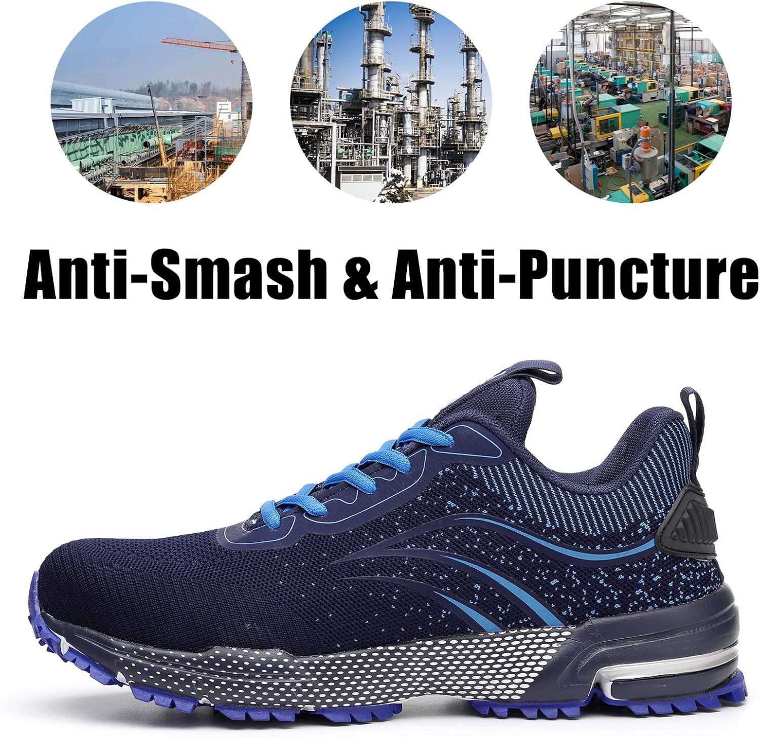 Furuian Steel Toe Shoes for Men & Women Lightweight Safety Work Shoes Comfortable Steel Toe Sneakers Warehouse Industry Work Sneakers - Image 4