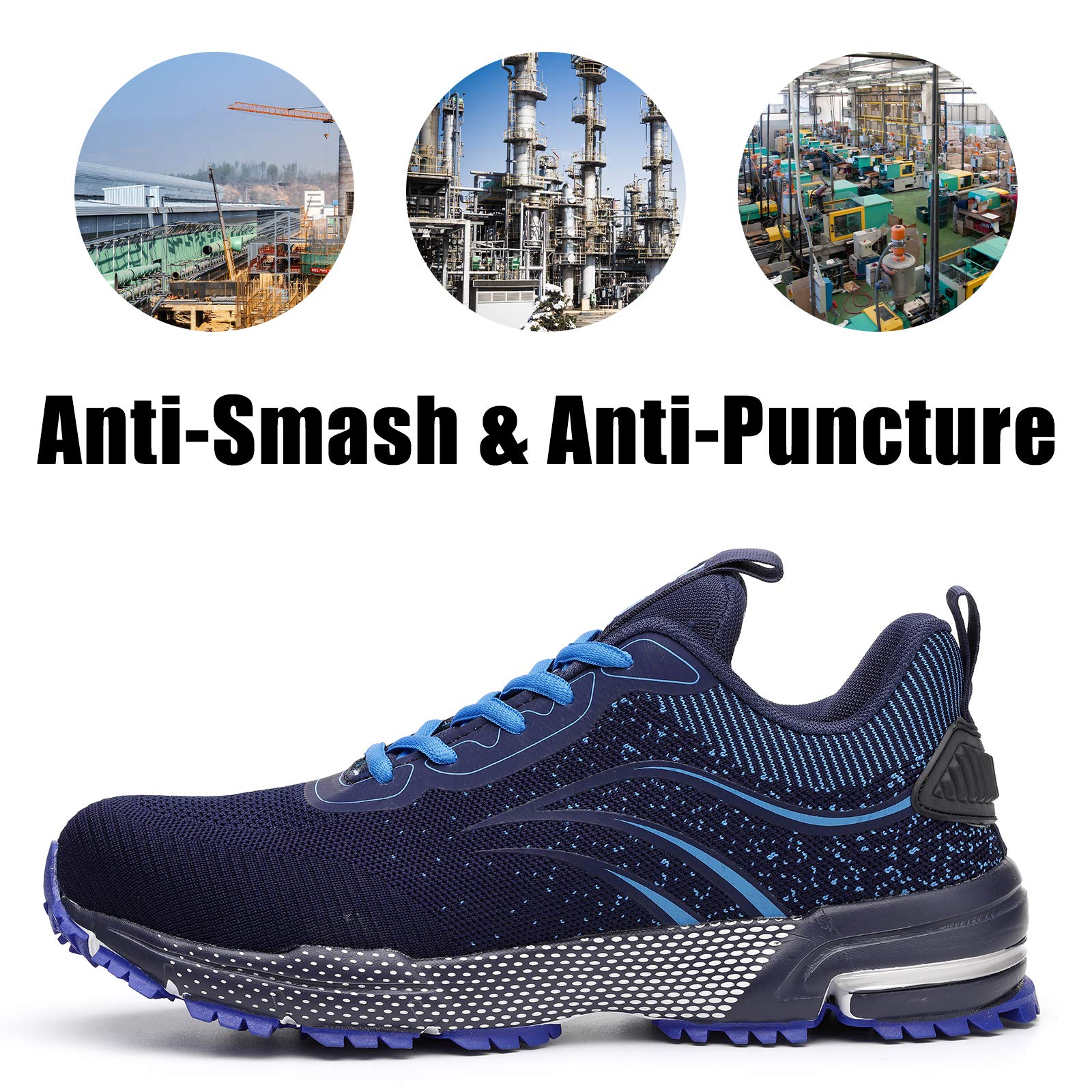 Furuian Scarpe Antinfortunistiche Uomo Donna Leggere Traspiranti Sneakers Scarpe da Lavoro con Punta in Acciaio Antiscivolo Sportive Sicurezza Scarpe