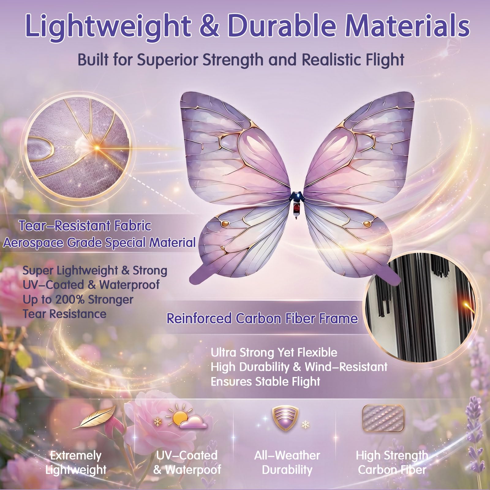 Juguete Mariposa Voladora Biónica Ornitóptero Alas Batientes Drone Insecto RC para Principiantes Silencioso Marco de Carbono Regalo Interior Exterior Boda Escenario,G