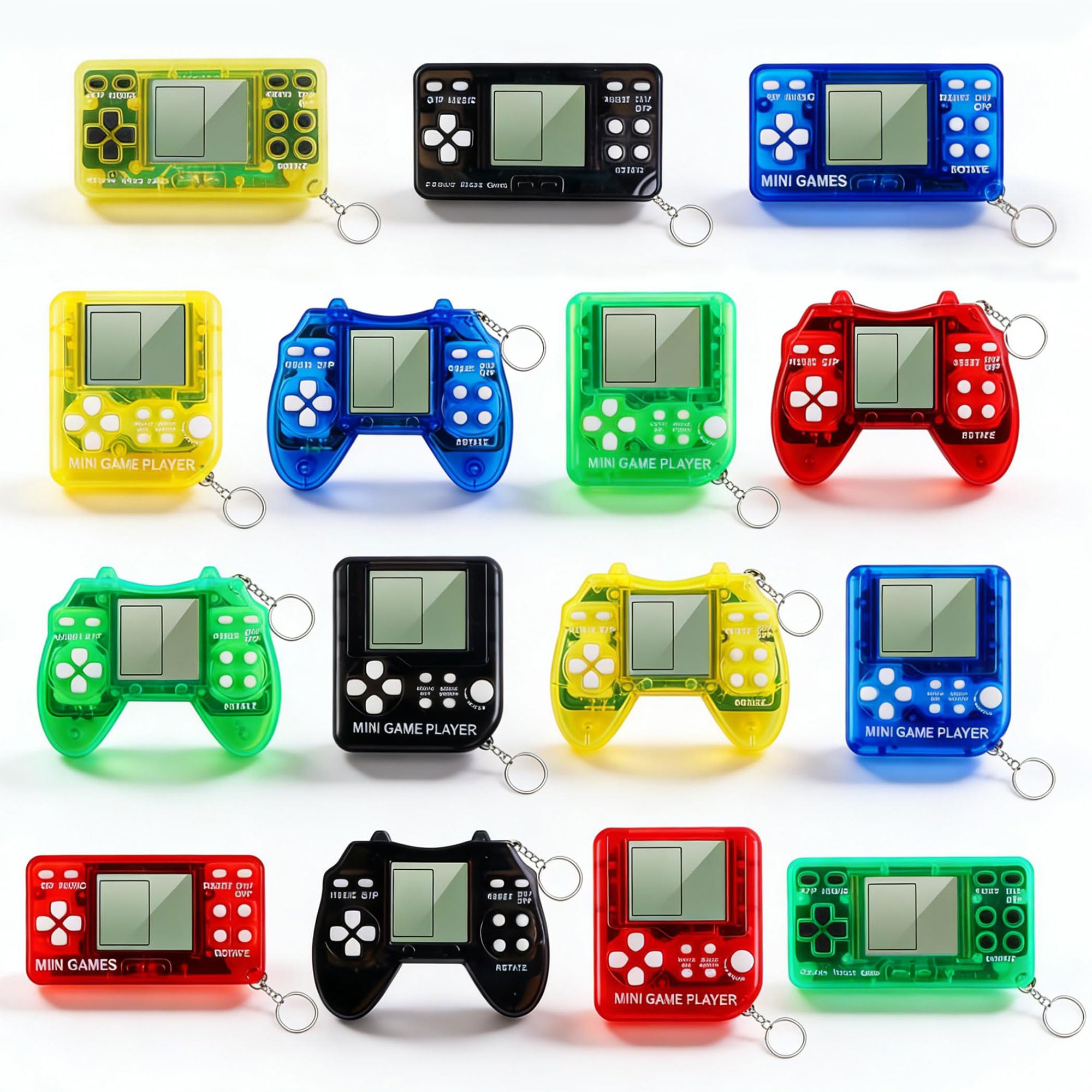 15Pcs Video Game Keychain Video Game Party Favors Video Game Party Supplies 3 Styles Mini Game Console Fidget Toys Bulk for Kids Classroom Prizes