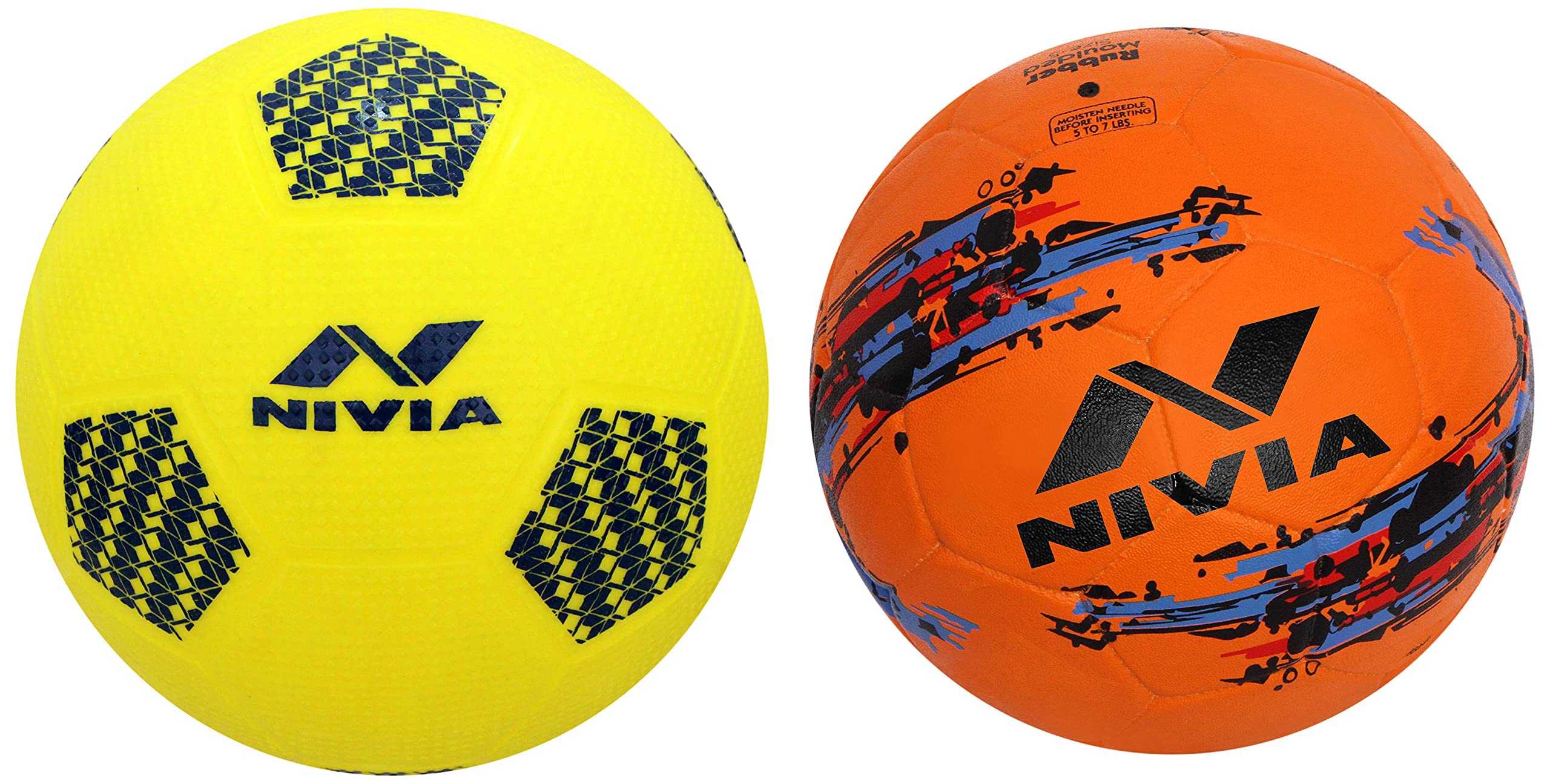 Nivia Storm Football - Size 5 (Orange) & Home Play Football (Yellow, Size: 1) Material: Rubber (B09SG6QRVN) Amazon Price History, Amazon Price Tracker