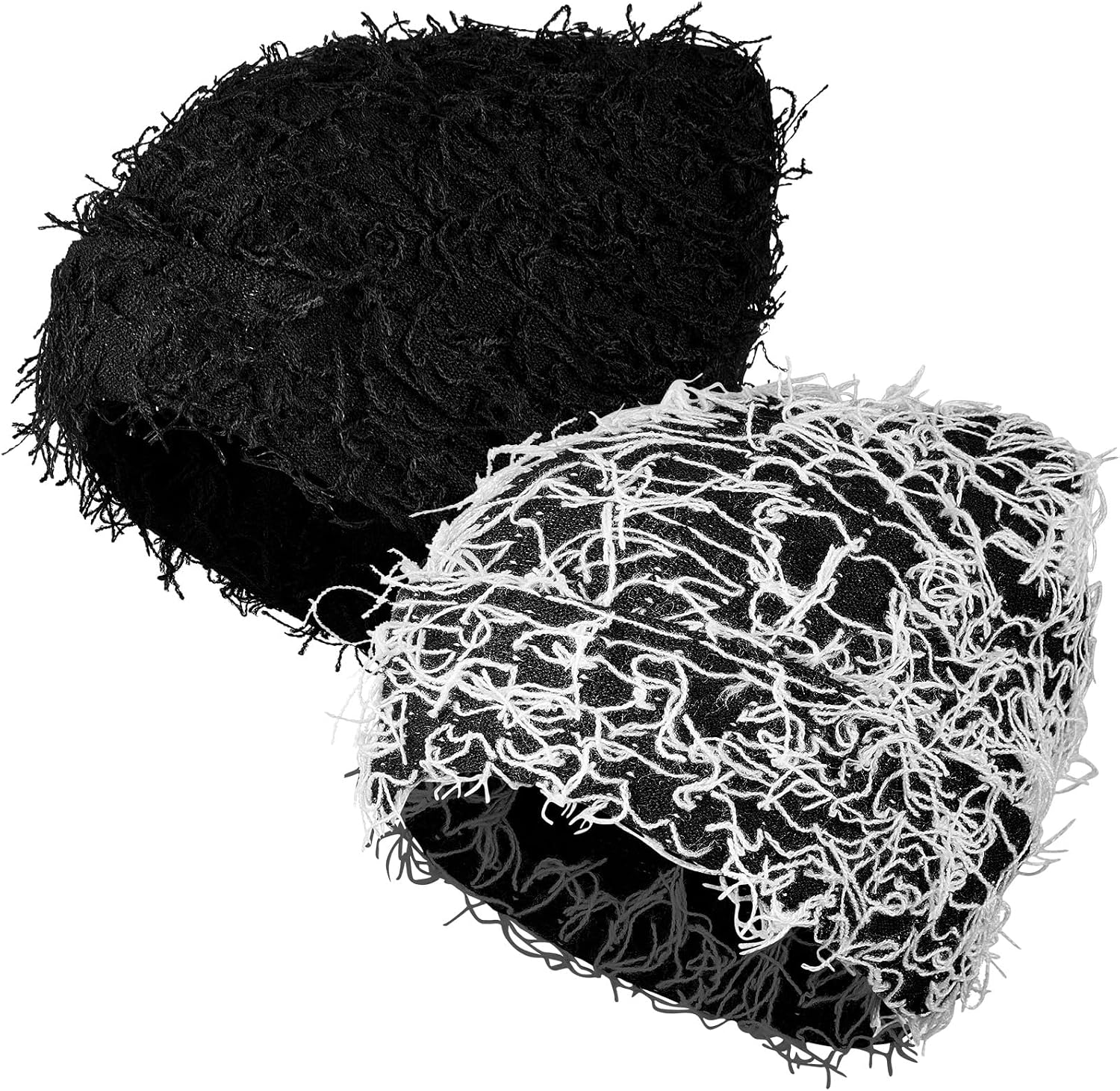 Ramede 2 Pcs Distressed Knitted Beanie Fuzzy Winter Hats Thick Warm Beanie Hats for Men Women Outdoor Knit Cap