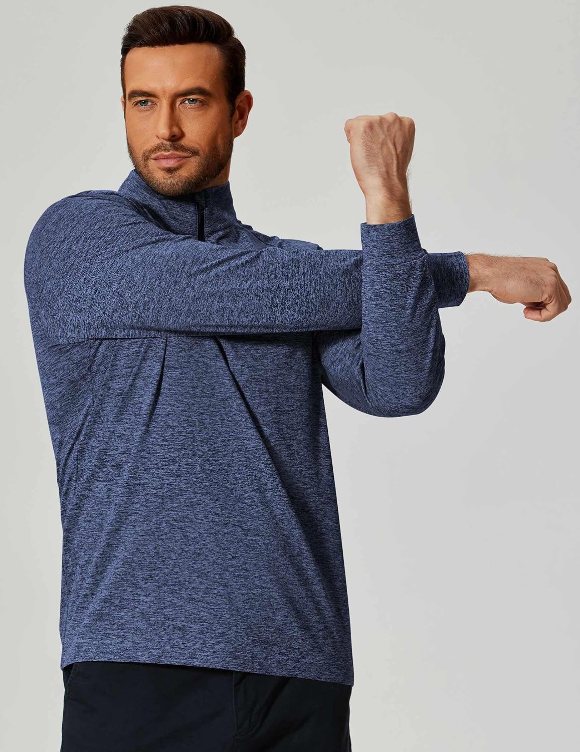 COOFANDY Men's Quarter Zip Shirts Workout Fleece Lined Lightweight Long Sleeve Pullover Sweatshirts