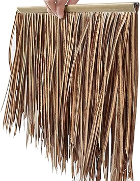 Straw Roof Outdoor Artificial Palm Thatch Rolls Grass Duck Boat Blinds Palapa Thatch Roofing for Garden Patio Umbrella Covers Fence Party Decoration4 PCS