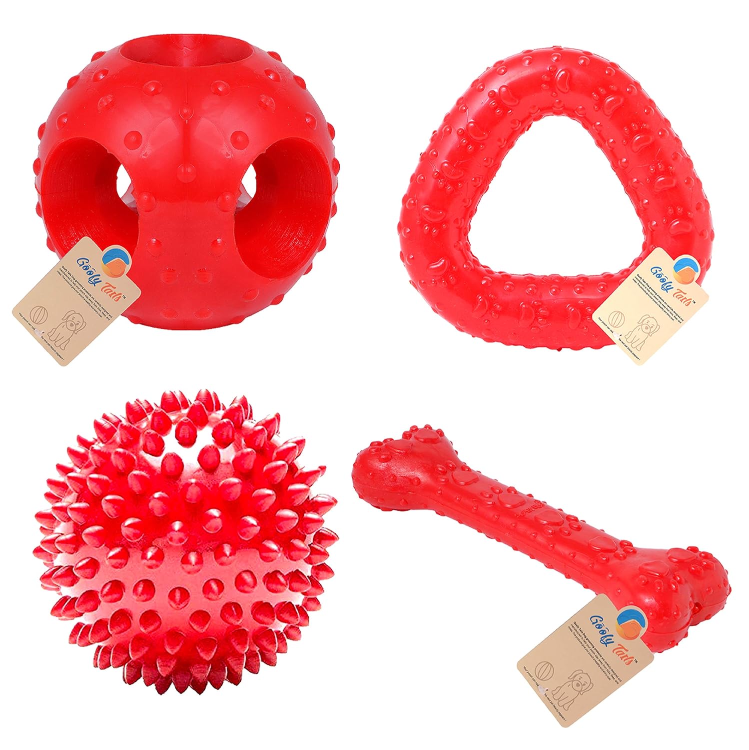 Buy Goofy Tails Rubber Dog Toys Combo,4 Dog Toy Combo, Flavoured Dog