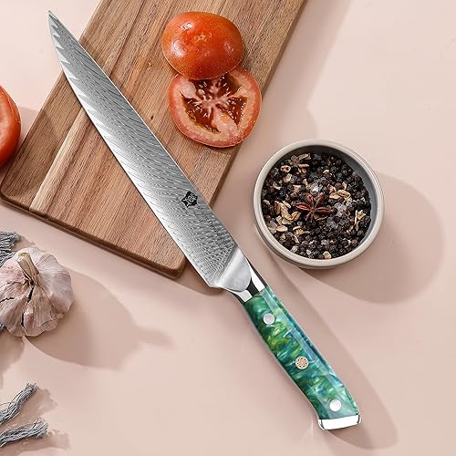 Miniatura 6 de WILDMOK Cuchillo de trinchar, cuchillo de corte de 9 pulgadas, cuchillos y tenedores para tallar, cuchillo de barbacoa, cuchillo de corte de carne,