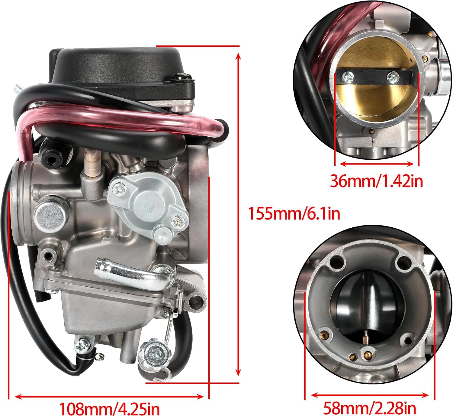 Eiger 400 Carburetor,36MM Carb Replacement For ATV Quad parts Suzuki Z400 LTF400 LTZ400 2003-2006
