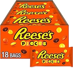 REESE'S PIECES Peanut Butter in a Crunchy Shell, Candy Bags, 1.53 oz (18 Count)