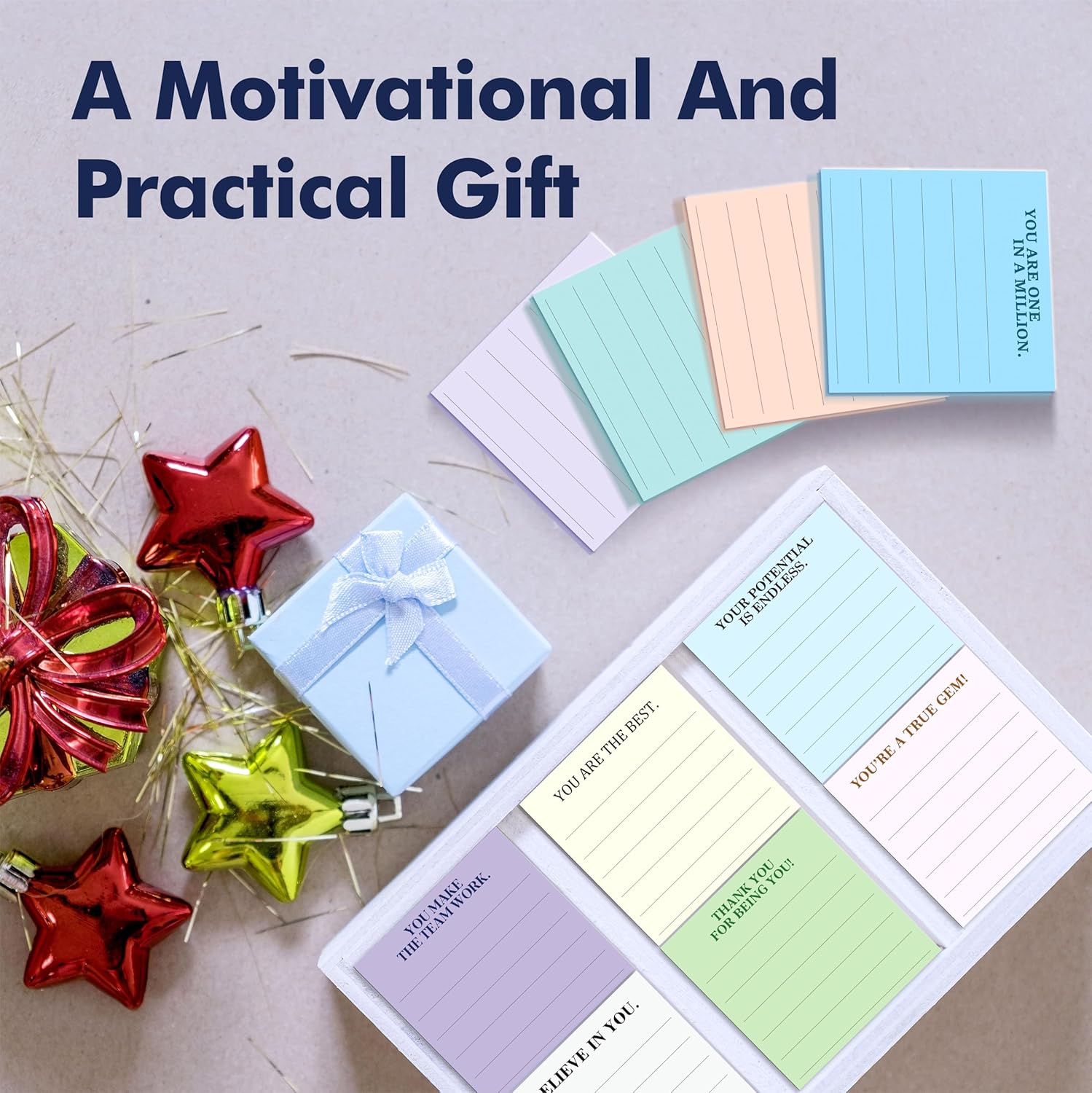 Inspiratal Stiy Notes with Lines, Adhesive Note Pads Motivatal Fun