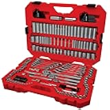 CRAFTSMAN Tool Set, 189 Piece Mechanics Tool Set, 1/4 ,3/8and 1/2 Inch Drive Socket Wrench Set with Thinner Ratchet, Steel 6 and 12point Sockets, Wrenches, Hex Keys and Specialty Bits (CMMT12134)