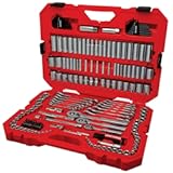 CRAFTSMAN Tool Set&comma; 189 Piece Mechanics Tool Set&comma; 1&sol;4 &comma;3&sol;8and 1&sol;2 Inch Drive Socket Wrench Set with Thinner Ratchet&comma; Steel 6 and 12point Sockets&comma; Wrenches&comma; Hex Keys and Specialty Bits &lpar;CMMT12134&rpar;