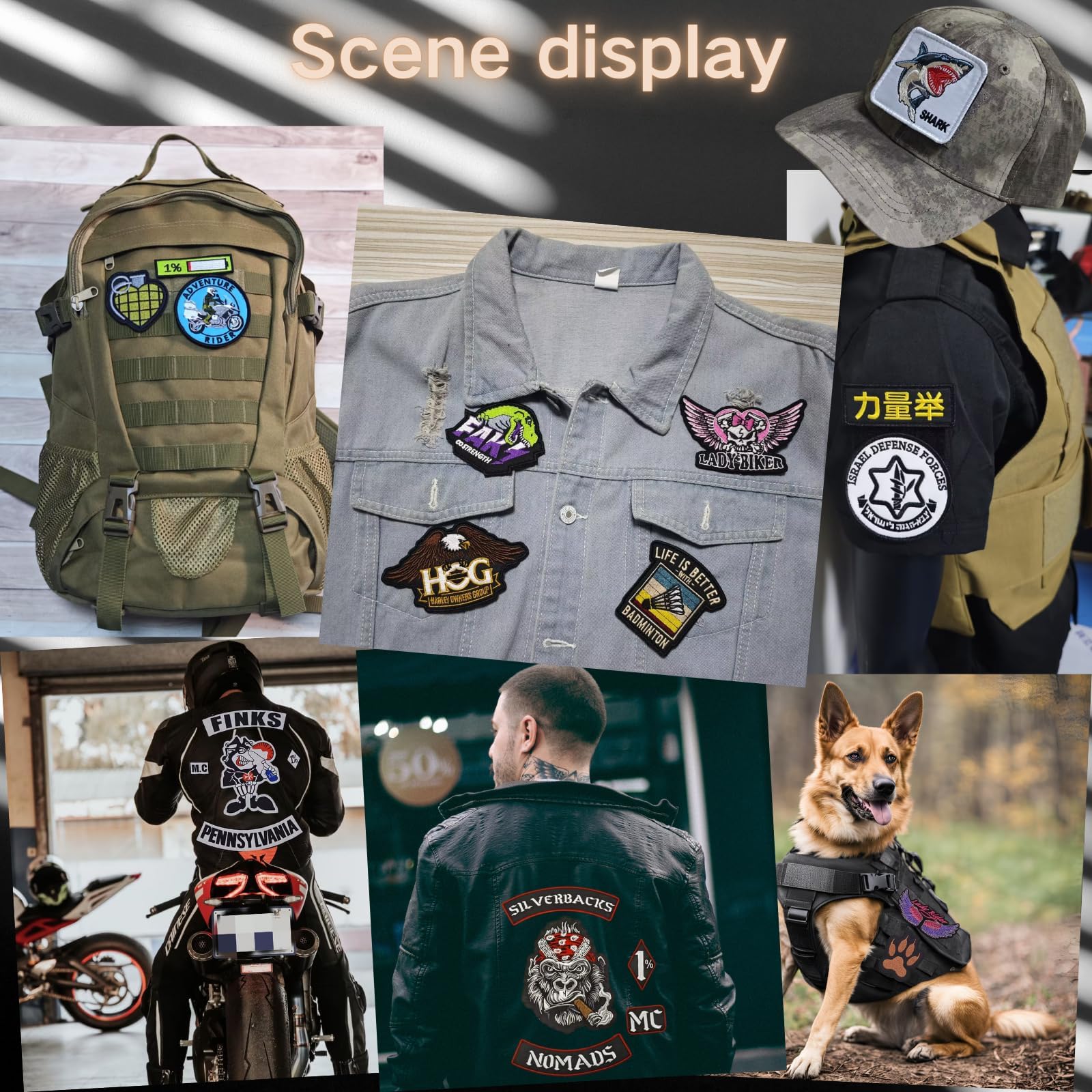 Parches de Bordado Personalizados de 20 Piezas, Diseño Personalizado, Parches Decorativos para Sombreros, Mochilas, Chaquetas, Gorras, Chalecos, Uniformes Militares, Planchado, Gancho y Bucle (10 cm)