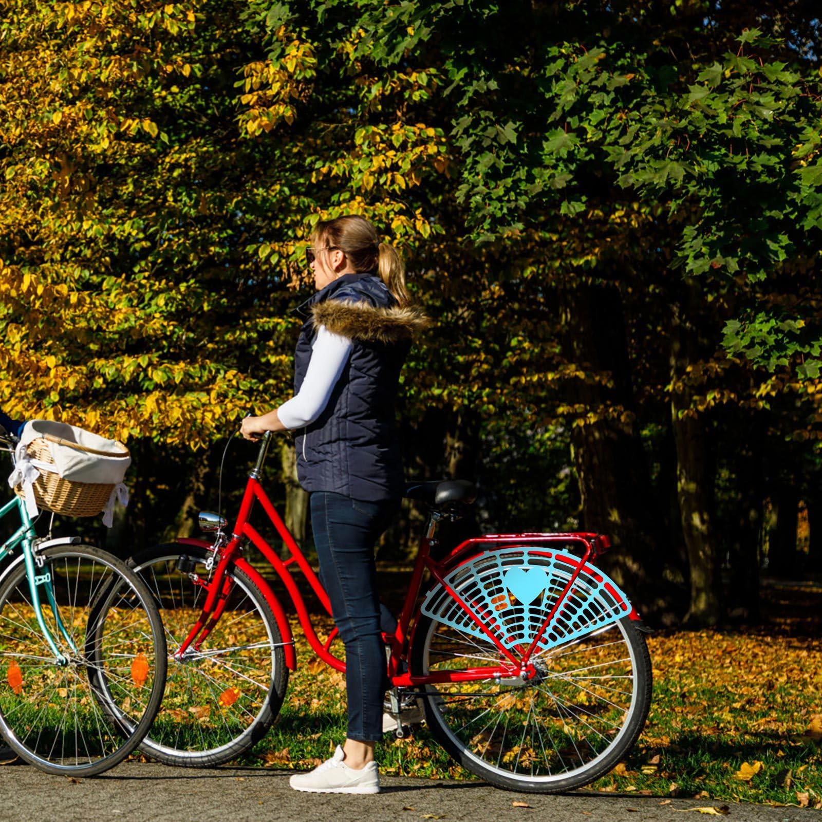 Fahrrad Rücksitz Schutznetz 2 Stück aus Bruchfestem Kunststoff mit Hinterrad Fußschutz für Damen und Herrenfahrräder
