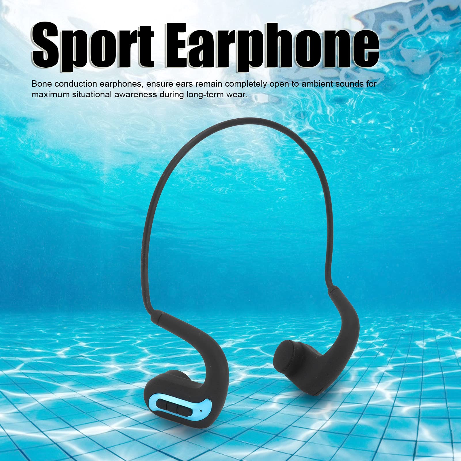 KIMISS Auriculares de Natación de Conducción de Huesos - Auriculares Deportivos IP68 IP68 para Escuchar la Oreja Abierta, Reproductor de Mp3 con Memoria de 32 GB