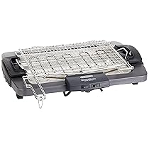De’Longhi BQ80 Barbecue Grill Elettrico con Griglia e Bistecchiera, Doppia Griglia, Doppia rotazione, impugnatura termoisolante, interruttore di sicurezza, vassoio antigoccia, facile da pulire,Grigio