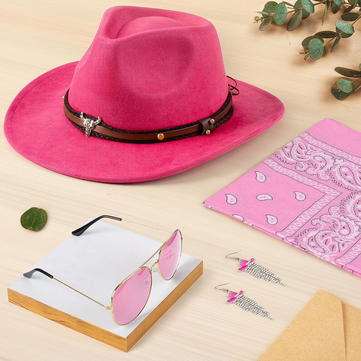 Cowgirl Outfits for Women Western Cow Girls Costume Tassel Fringe Vest Cowboy Hat and Accessories Set