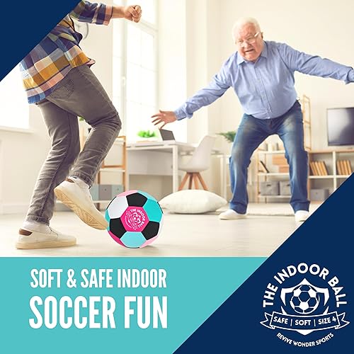 Miniatura 4 de The Indoor Ball - Soft & Safe Indoor Soccer Ball, Size 4 - Essential Soft Ball for Silent Dribble, Juggling, Training - Fun Silent Soccer for Girls